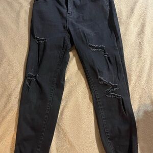 Black Distressed Women's Jeans